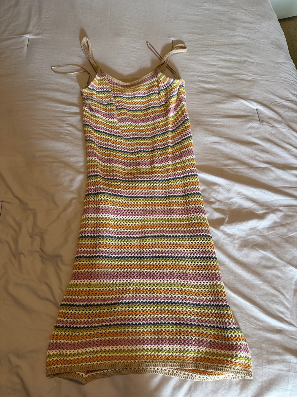 Olive & Oak Pastel Striped Knit Midi Dress